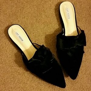 Black velvet mules